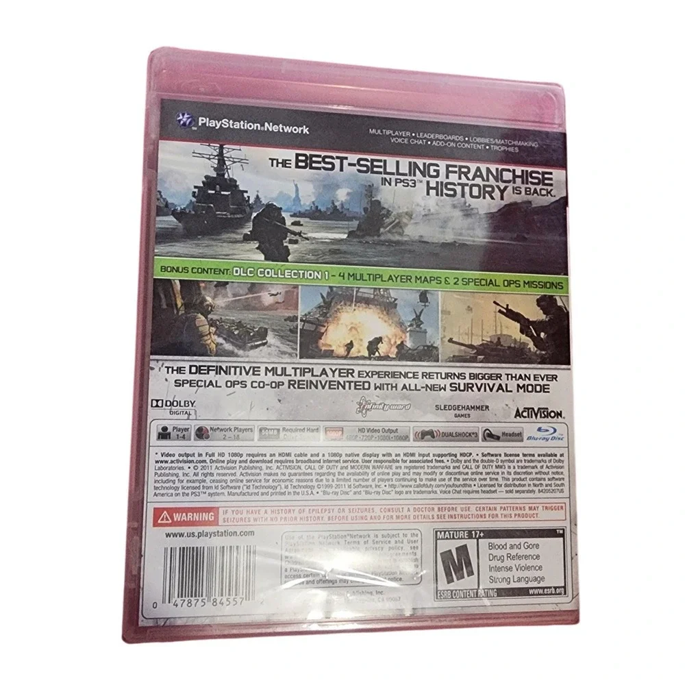 Call of Duty Modern Warfare 3 Sony PS3 MW3 Activision Video Game with DLC Case
